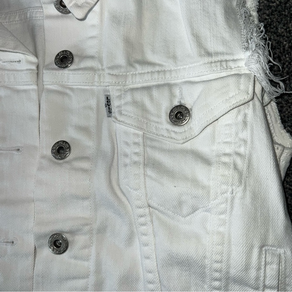 SOLD!! Levi's White Denim Vest - Picture 2 of 9